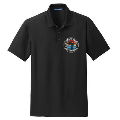 Newport Beach California Ca Vintage Graphic Retro 70s Cute Gift Dry Zone Grid Polo