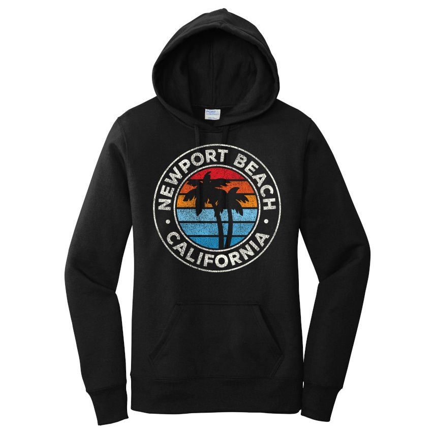 Newport Beach California Ca Vintage Graphic Retro 70s Cute Gift Women's Pullover Hoodie