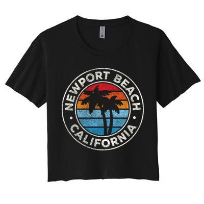 Newport Beach California Ca Vintage Graphic Retro 70s Cute Gift Crop Top