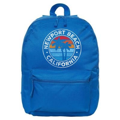 Newport Beach California Ca Vintage Graphic Retro 70s Cute Gift 16 in Basic Backpack