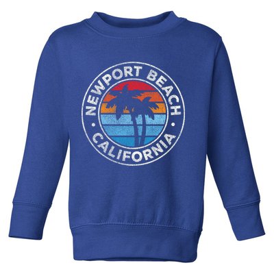 Newport Beach California Ca Vintage Graphic Retro 70s Cute Gift Toddler Sweatshirt