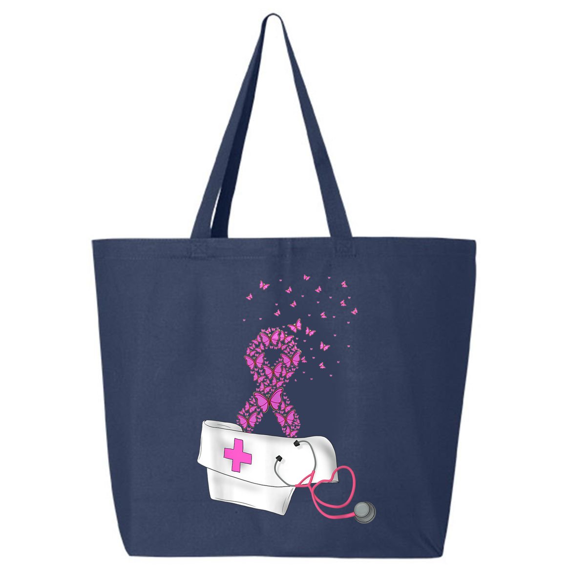 Nurse Breast Cancer Awareness Pink Ribbon Stethoscope Gifts 25L Jumbo Tote