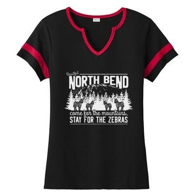 North Bend Come For The Mountains Stay For The Zebras Ladies Halftime Notch Neck Tee