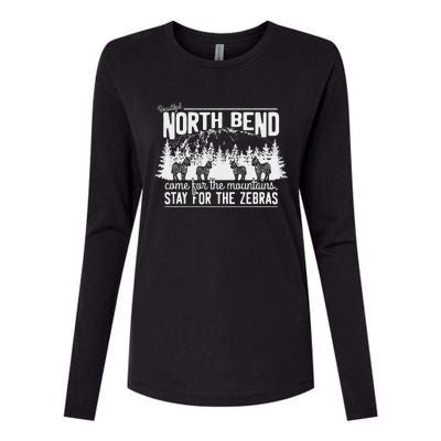 North Bend Come For The Mountains Stay For The Zebras Womens Cotton Relaxed Long Sleeve T-Shirt