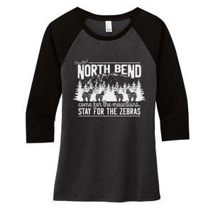 North Bend Come For The Mountains Stay For The Zebras Women's Tri-Blend 3/4-Sleeve Raglan Shirt