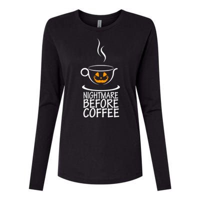 Nightmare Before Coffee Halloween Gift Womens Cotton Relaxed Long Sleeve T-Shirt