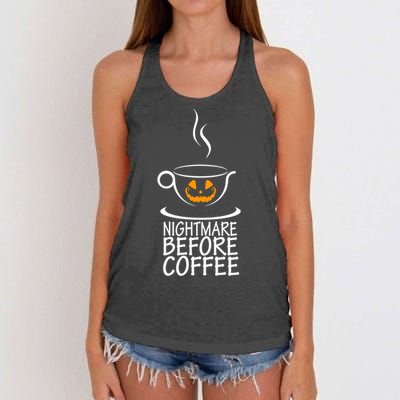 Nightmare Before Coffee Halloween Gift Women's Knotted Racerback Tank