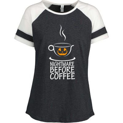 Nightmare Before Coffee Halloween Gift Enza Ladies Jersey Colorblock Tee