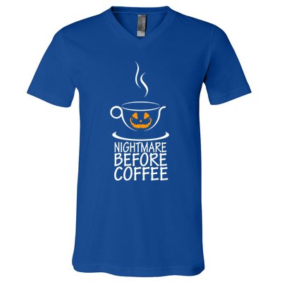 Nightmare Before Coffee Halloween Gift V-Neck T-Shirt