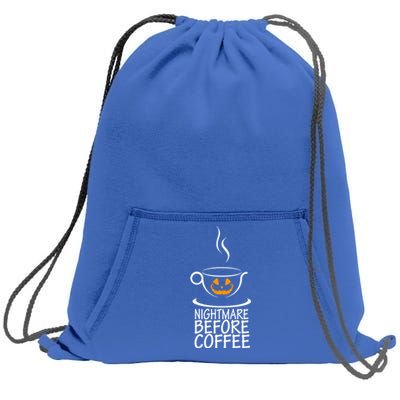 Nightmare Before Coffee Halloween Gift Sweatshirt Cinch Pack Bag