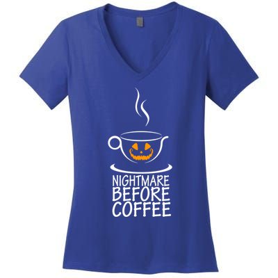 Nightmare Before Coffee Halloween Gift Women's V-Neck T-Shirt