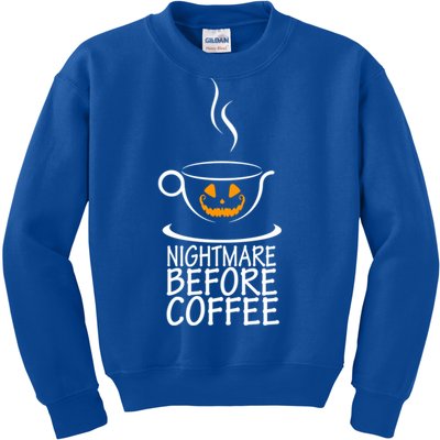 Nightmare Before Coffee Halloween Gift Kids Sweatshirt