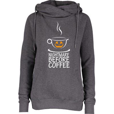 Nightmare Before Coffee Halloween Gift Womens Funnel Neck Pullover Hood