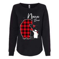 Nana Bear Christmas Pajama Woman Red Plaid Womens California Wash Sweatshirt