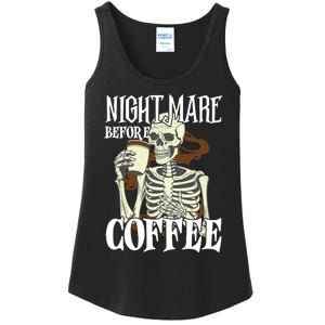 Nightmare Before Coffee Halloween Skeleton Mug Coffee Lover Ladies Essential Tank