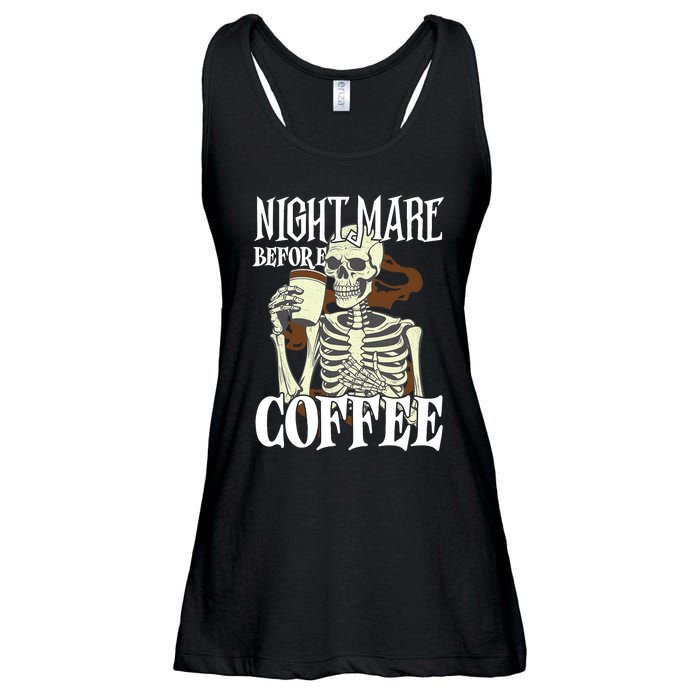 Nightmare Before Coffee Halloween Skeleton Mug Coffee Lover Ladies Essential Flowy Tank