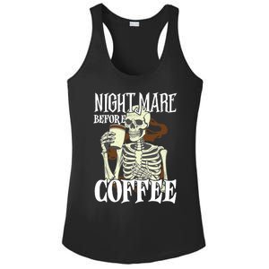 Nightmare Before Coffee Halloween Skeleton Mug Coffee Lover Ladies PosiCharge Competitor Racerback Tank