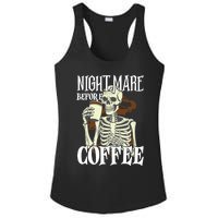 Nightmare Before Coffee Halloween Skeleton Mug Coffee Lover Ladies PosiCharge Competitor Racerback Tank