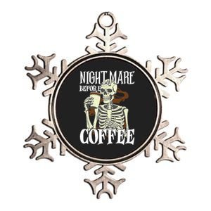 Nightmare Before Coffee Halloween Skeleton Mug Coffee Lover Metallic Star Ornament