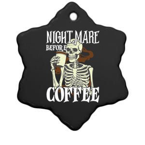 Nightmare Before Coffee Halloween Skeleton Mug Coffee Lover Ceramic Star Ornament