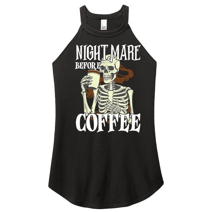 Nightmare Before Coffee Halloween Skeleton Mug Coffee Lover Women's Perfect Tri Rocker Tank