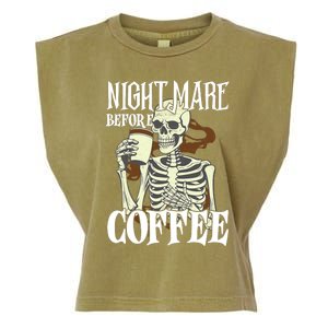 Nightmare Before Coffee Halloween Skeleton Mug Coffee Lover Garment-Dyed Women's Muscle Tee