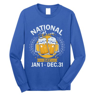 National Beer Day Jan 01 To Dec 31 Funny Gift Long Sleeve Shirt