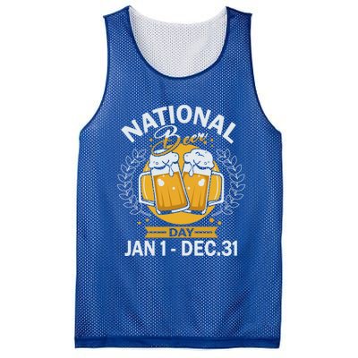 National Beer Day Jan 01 To Dec 31 Funny Gift Mesh Reversible Basketball Jersey Tank