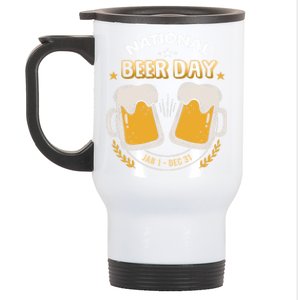 National Beer Day Jan 1st Gift Dec 31st All Year Happy Beer Day Gift Stainless Steel Travel Mug