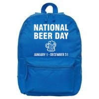 National Beer Day January 1 To December 31 Gift 16 in Basic Backpack