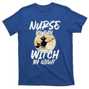 Nurse By Day Witch By Night Funny Halloween Pumpkin Graphic Meaningful Gift T-Shirt