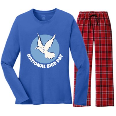 National Bird Day Funny Gift Bird Lover Birder Funny Gift Cool Gift Women's Long Sleeve Flannel Pajama Set 