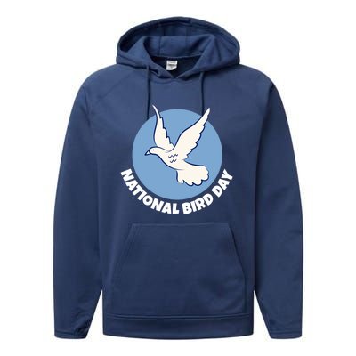 National Bird Day Funny Gift Bird Lover Birder Funny Gift Cool Gift Performance Fleece Hoodie