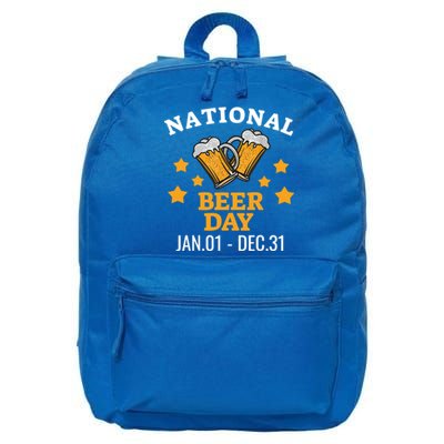 National Beer Day January 1st To December 31st Ing Gift 16 in Basic Backpack