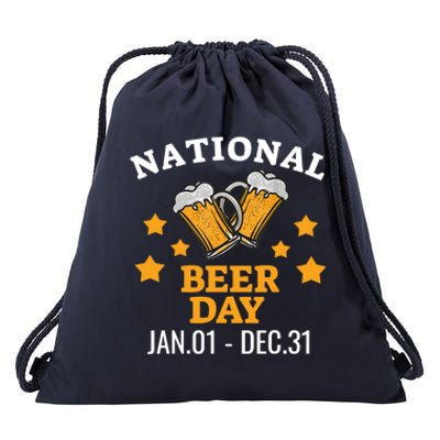 National Beer Day January 1st To December 31st Ing Gift Drawstring Bag