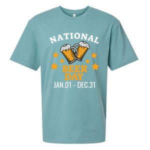 National Beer Day January 1st To December 31st Ing Gift Sueded Cloud Jersey T-Shirt