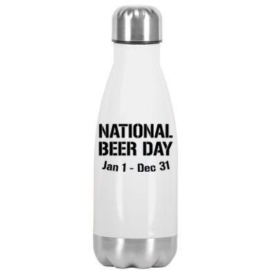 National Beer Day January To December Gift Stainless Steel Insulated Water Bottle