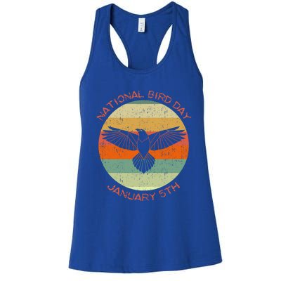 National Bird Day Distressed Retro Vintage Eagle Gift Women's Racerback Tank