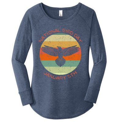 National Bird Day Distressed Retro Vintage Eagle Gift Women's Perfect Tri Tunic Long Sleeve Shirt