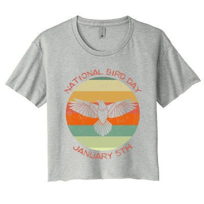 National Bird Day Distressed Retro Vintage Eagle Gift Women's Crop Top Tee