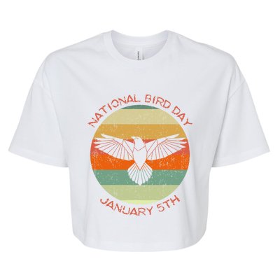 National Bird Day Distressed Retro Vintage Eagle Gift Bella+Canvas Jersey Crop Tee