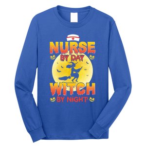 Nurse By Day Witch By Night Halloween For Nurses Rn Lpn Prn Gift Long Sleeve Shirt