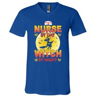 Nurse By Day Witch By Night Halloween For Nurses Rn Lpn Prn Gift V-Neck T-Shirt