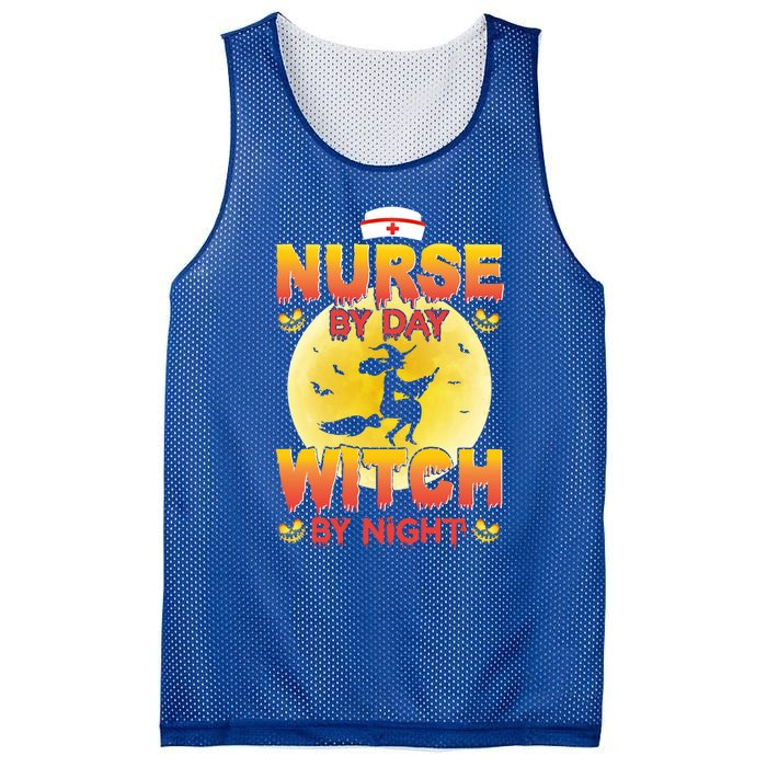 Nurse By Day Witch By Night Halloween For Nurses Rn Lpn Prn Gift Mesh Reversible Basketball Jersey Tank