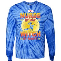 Nurse By Day Witch By Night Halloween For Nurses Rn Lpn Prn Gift Tie-Dye Long Sleeve Shirt