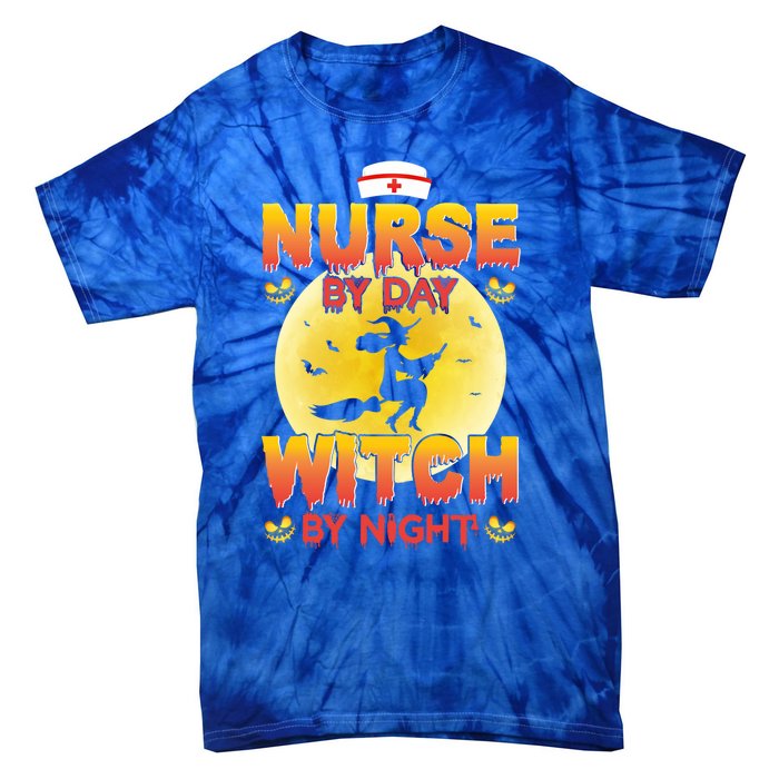 Nurse By Day Witch By Night Halloween For Nurses Rn Lpn Prn Gift Tie-Dye T-Shirt