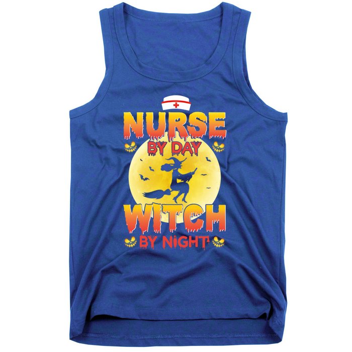 Nurse By Day Witch By Night Halloween For Nurses Rn Lpn Prn Gift Tank Top