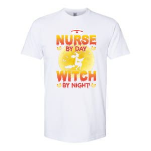 Nurse By Day Witch By Night Halloween For Nurses Rn Lpn Prn Gift Softstyle CVC T-Shirt