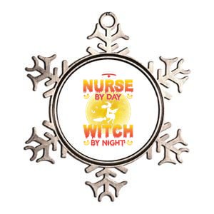 Nurse By Day Witch By Night Halloween For Nurses Rn Lpn Prn Gift Metallic Star Ornament