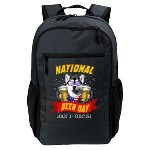 National Beer Day Siberian Husky Funny For Husky Lovers Cool Gift Daily Commute Backpack